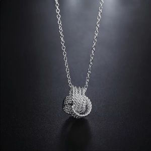 STAMPED 925 Sterling Silver Mesh Knot Pendant Necklace’s